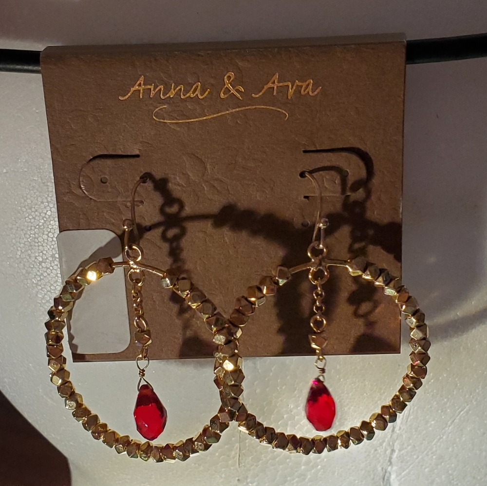 Anna & Ava Gold Dangling Hoop Earrings